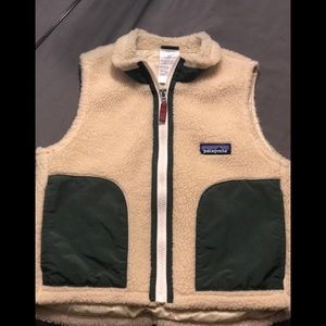 Patagonia boys vest-NATURAL / GLADES GREEN